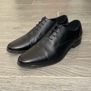 ASOS Oxford Black Dress Shoe Cap Toe Lace Up Block Heel Modern Men’s Size 7